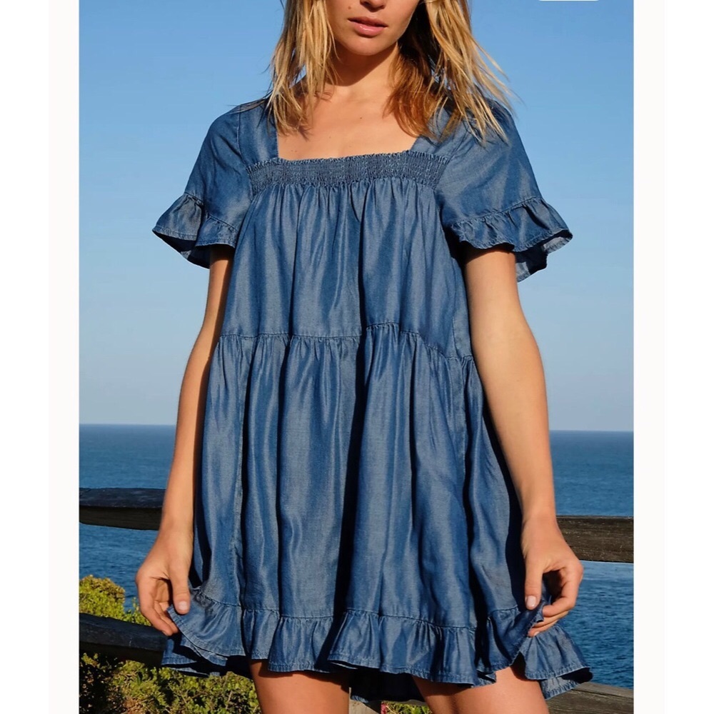 Free People Blue Tunic Top
